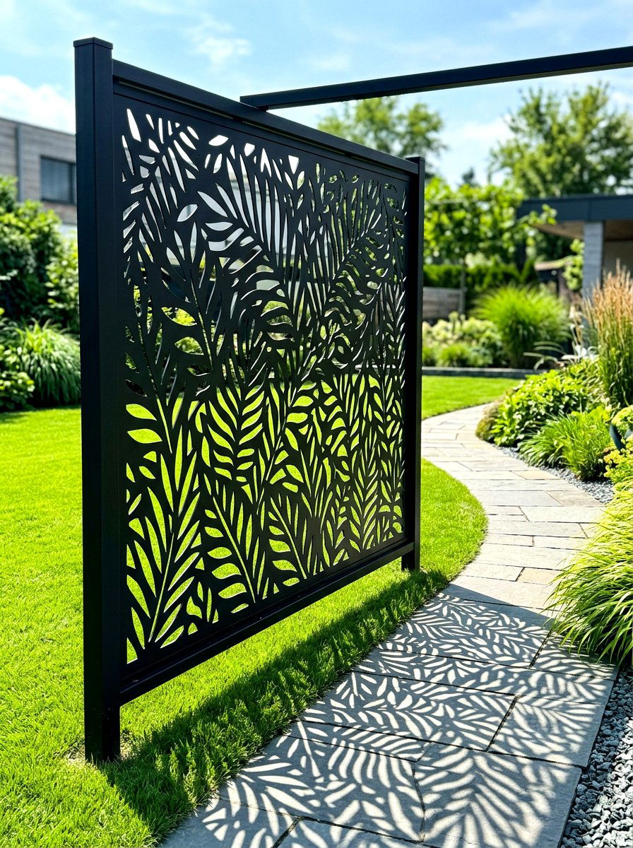 Laser Cut Metal Panel - 30 outdoor room divider ideas
