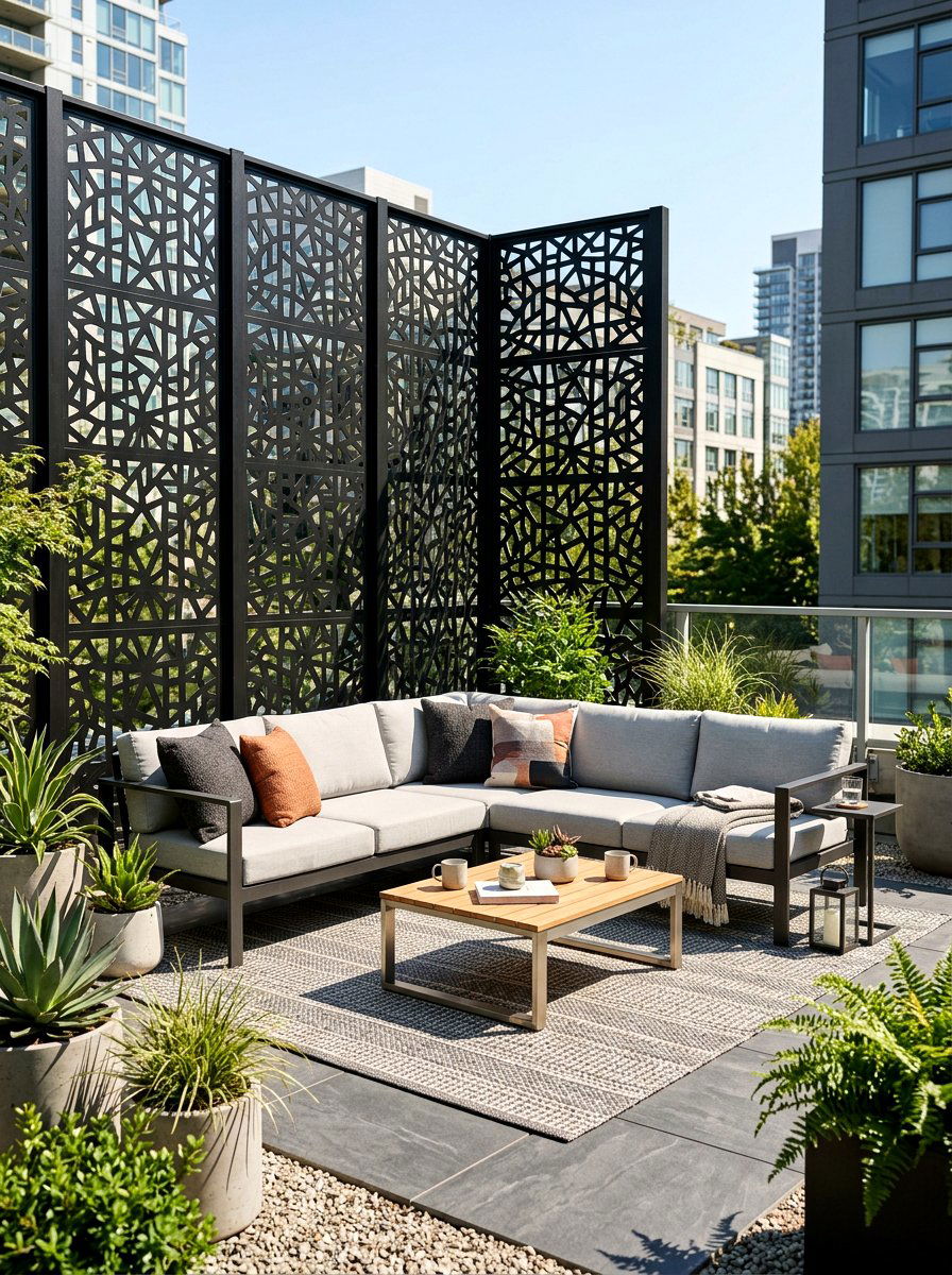 Laser Cut Metal Panels - 30 patio privacy ideas