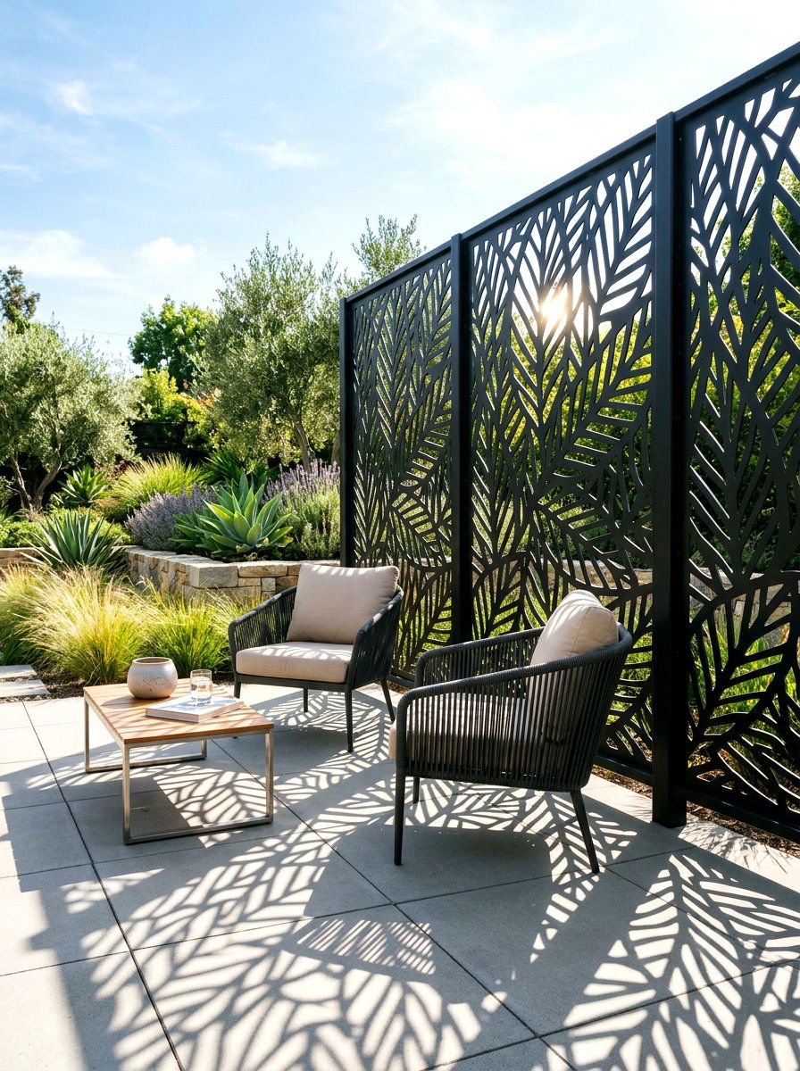 Laser Cut Metal Screen - 30 decorative fence ideas