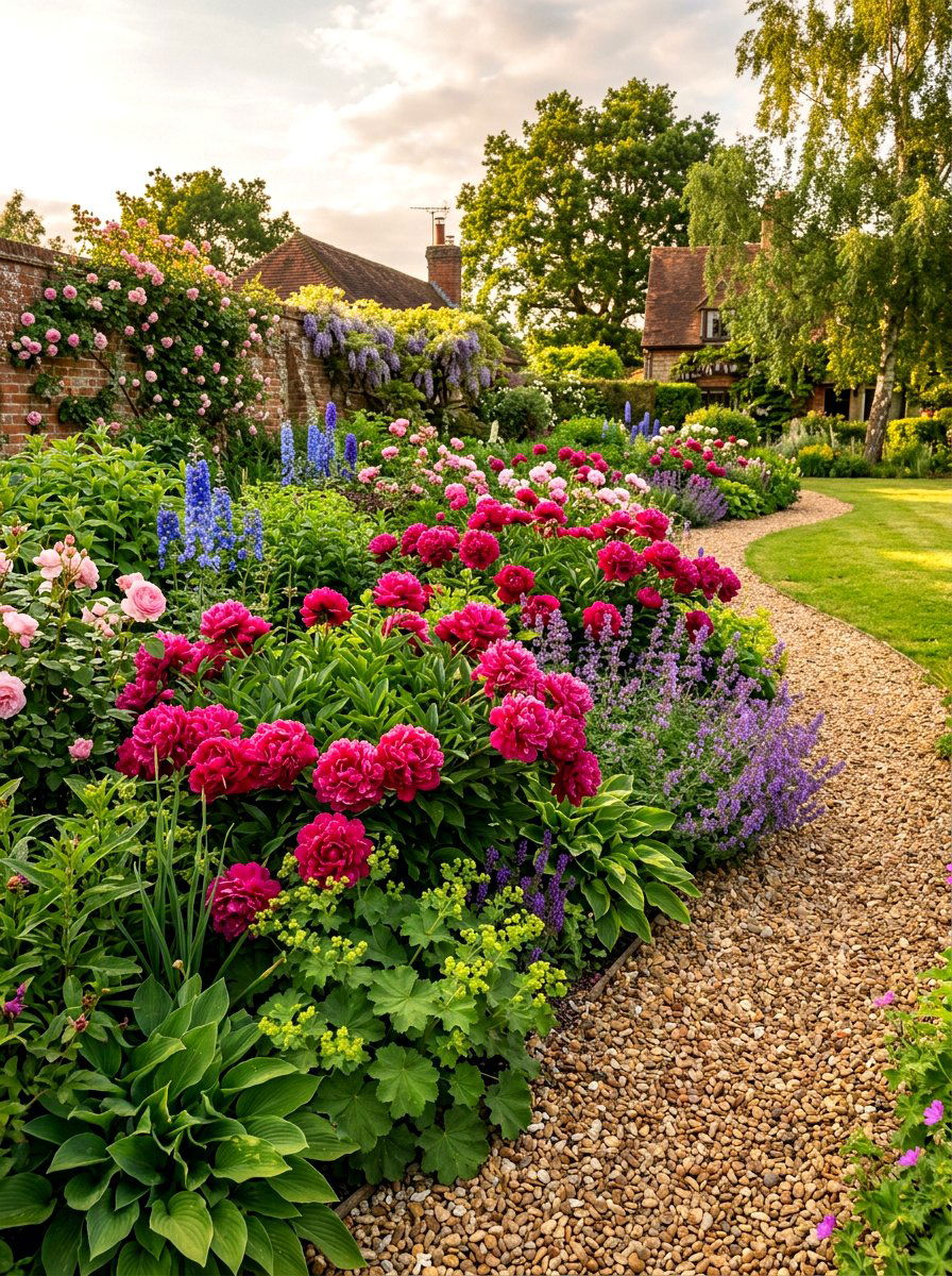 Late Blooming Peony Border - 30 peony border ideas