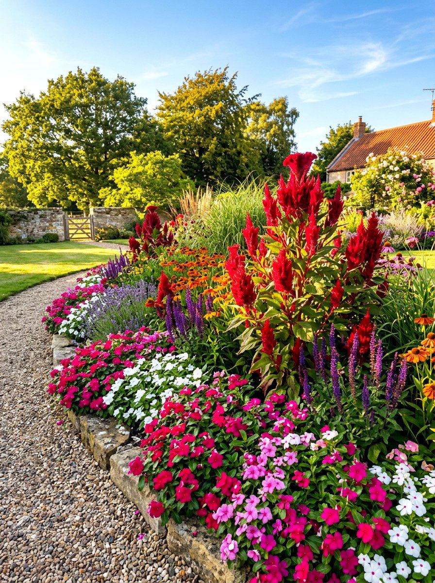 Late Summer Heat Border - 30 summer annual border ideas