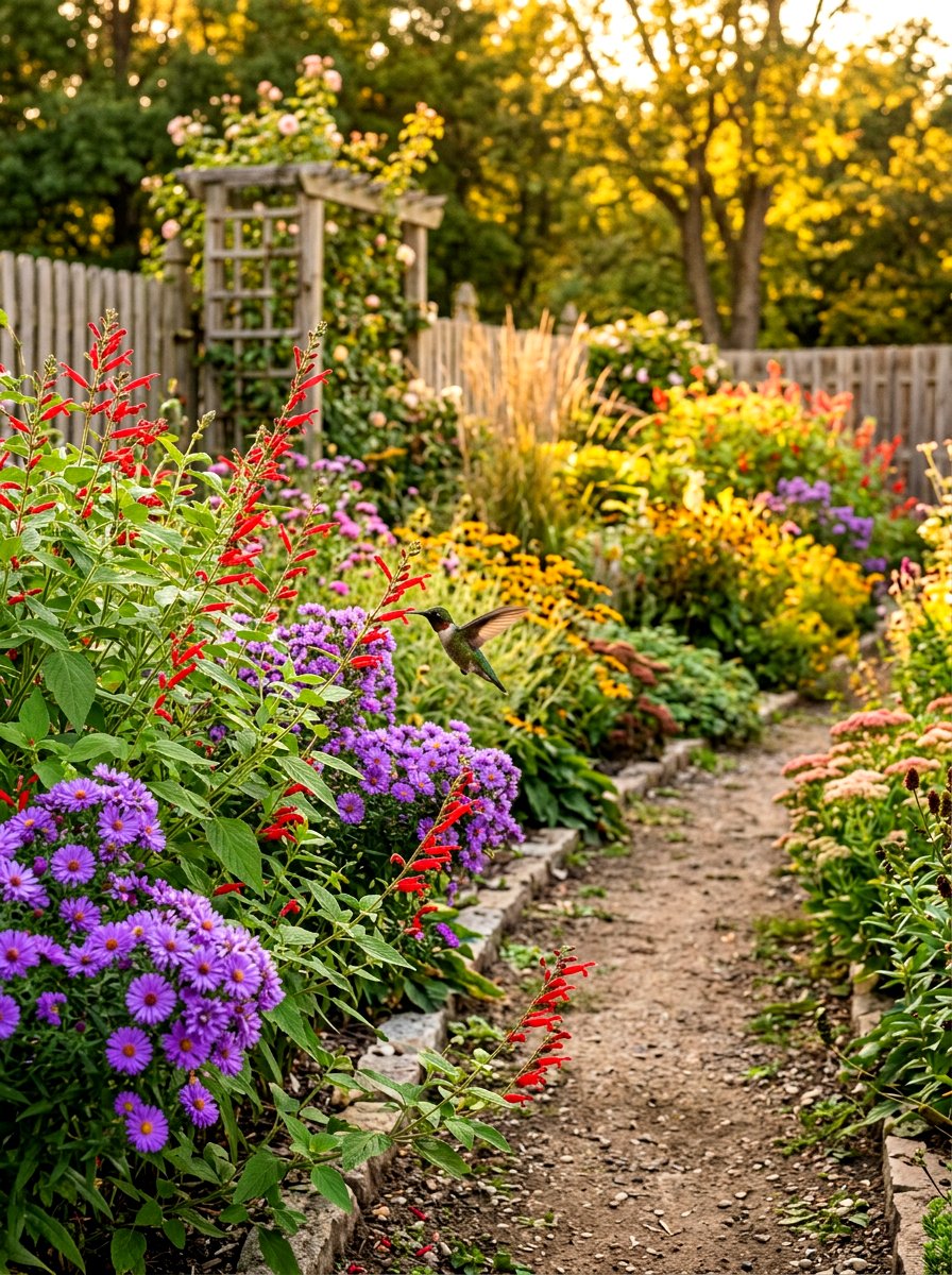 Late Summer Row - 30 hummingbird border ideas