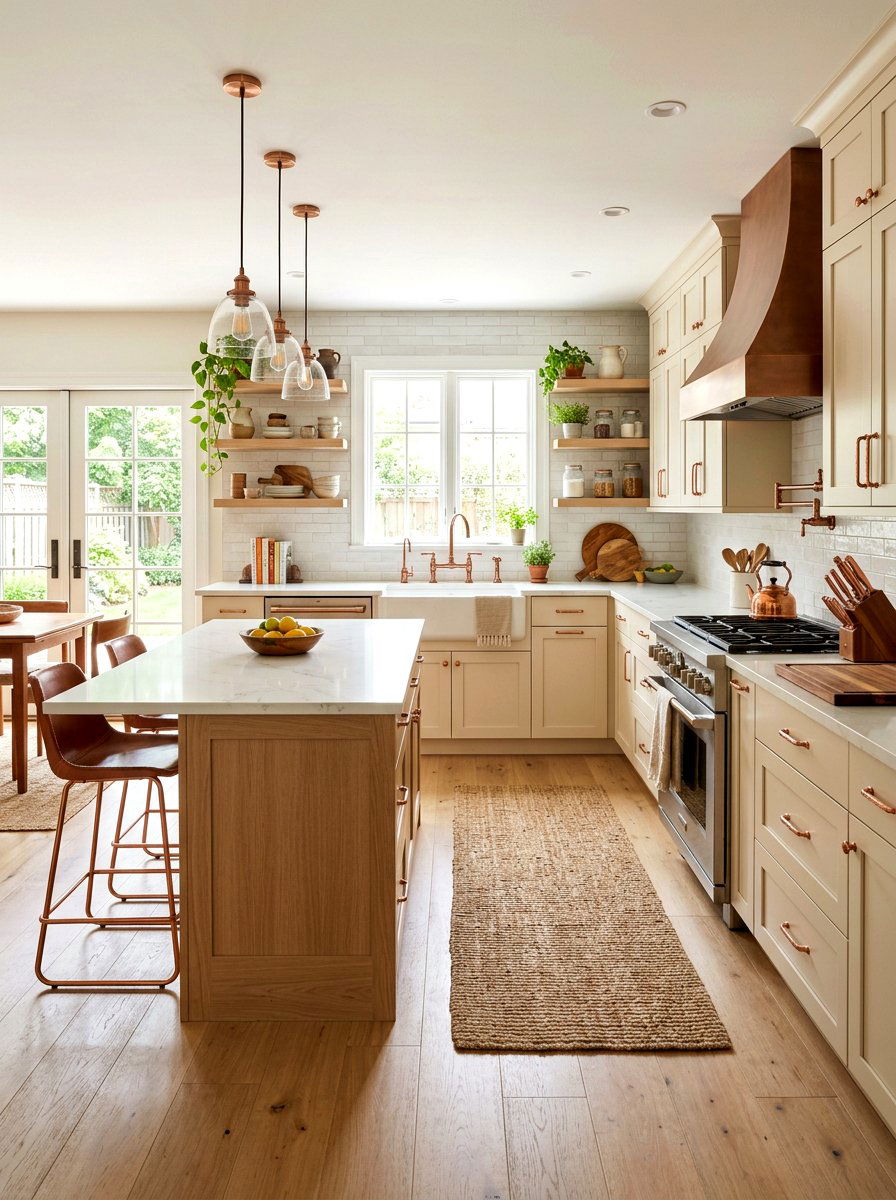 Latte kitchen copper hardware - 30 latte color kitchen ideas