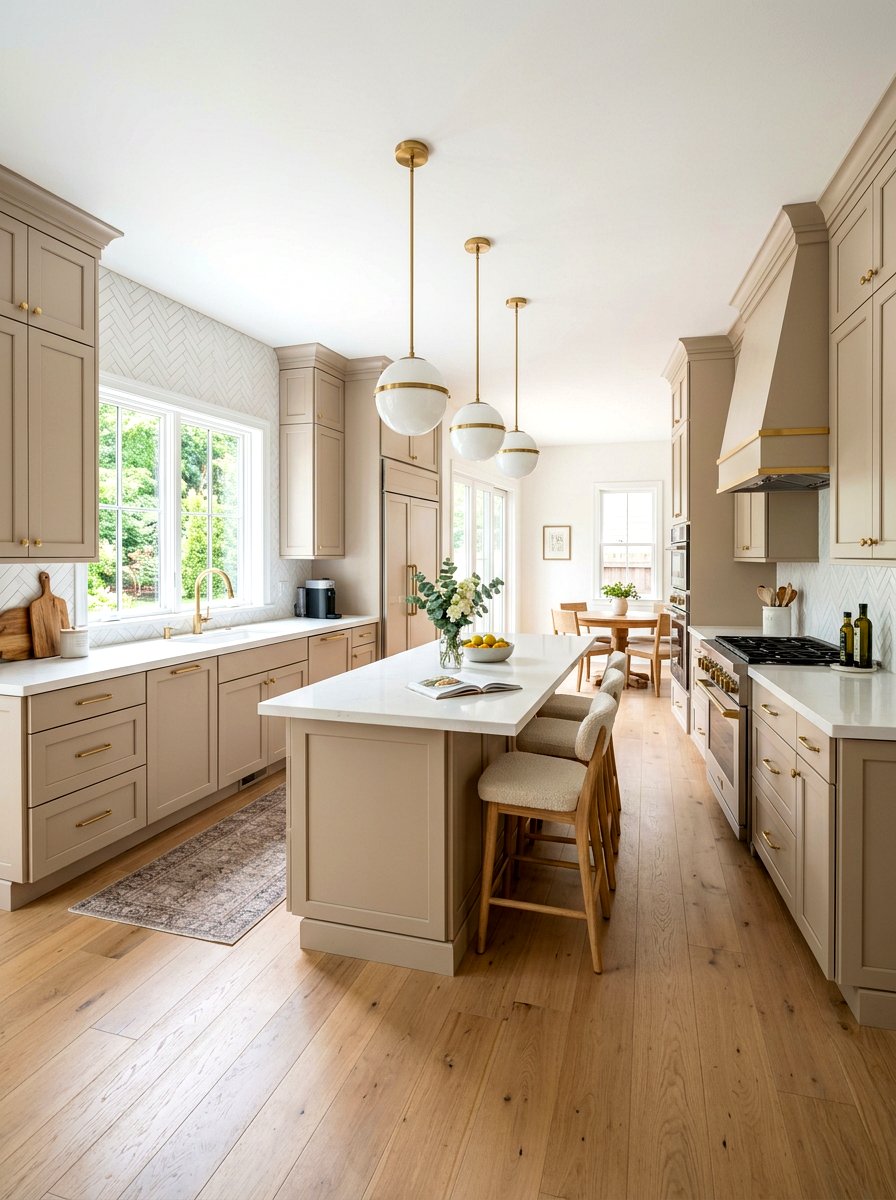 Latte kitchen herringbone tile backsplash - 30 latte color kitchen ideas
