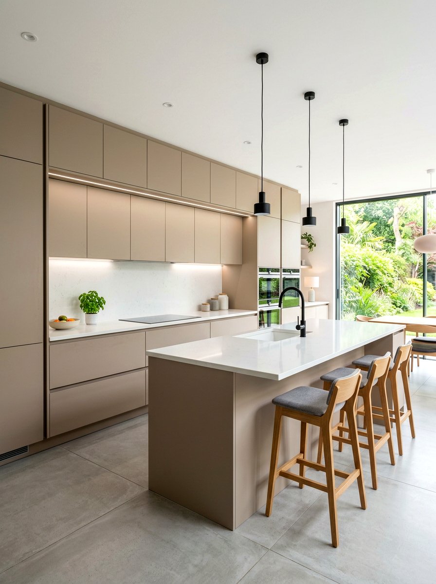 Latte kitchen integrated appliances - 30 latte color kitchen ideas