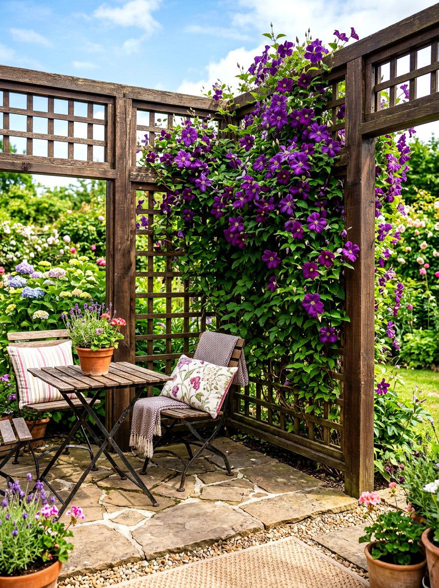 Lattice Corner Vine Wall - 30 vertical garden corner ideas