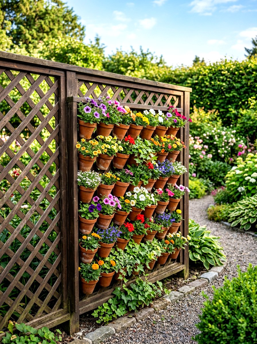 Lattice Fence Vertical Planter Box - 30 vertical planter box ideas