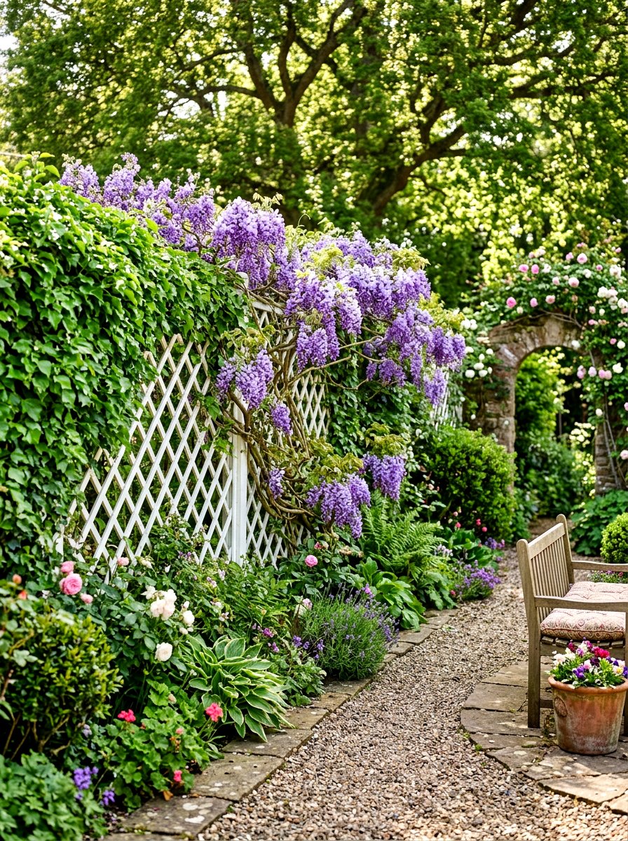 Lattice Fence With Vines - 30 fence landscaping ideas
