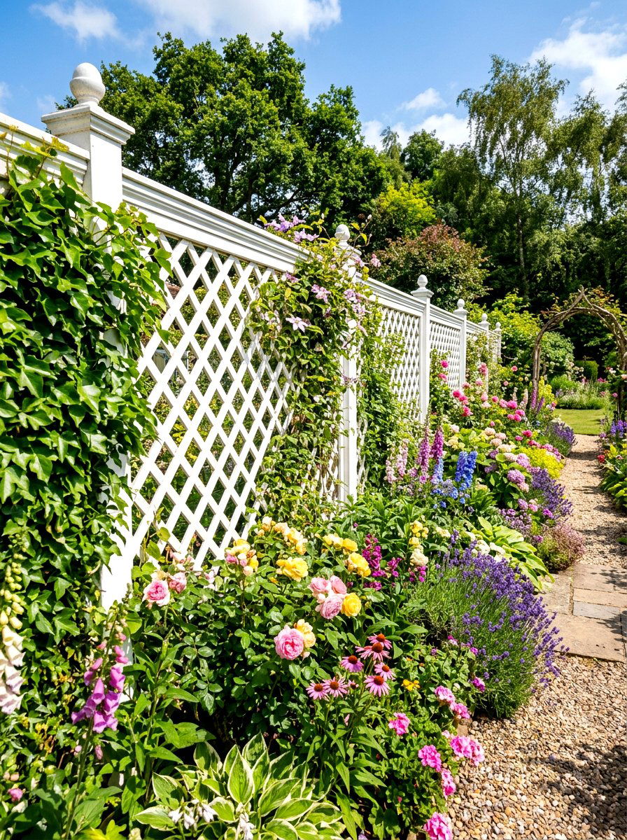 Lattice Fence - 30 backyard privacy ideas