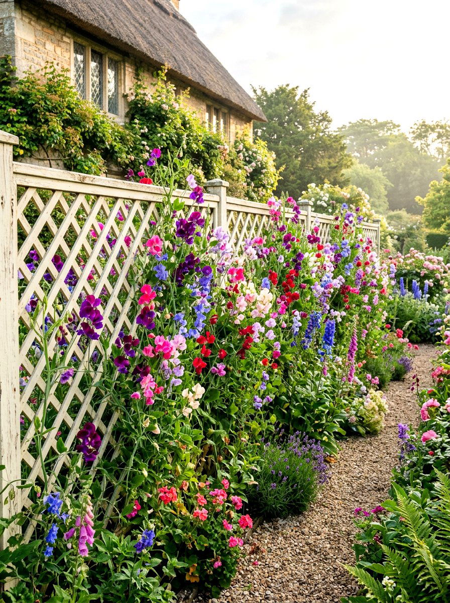 Lattice Flower Wall - 30 privacy wall planter ideas