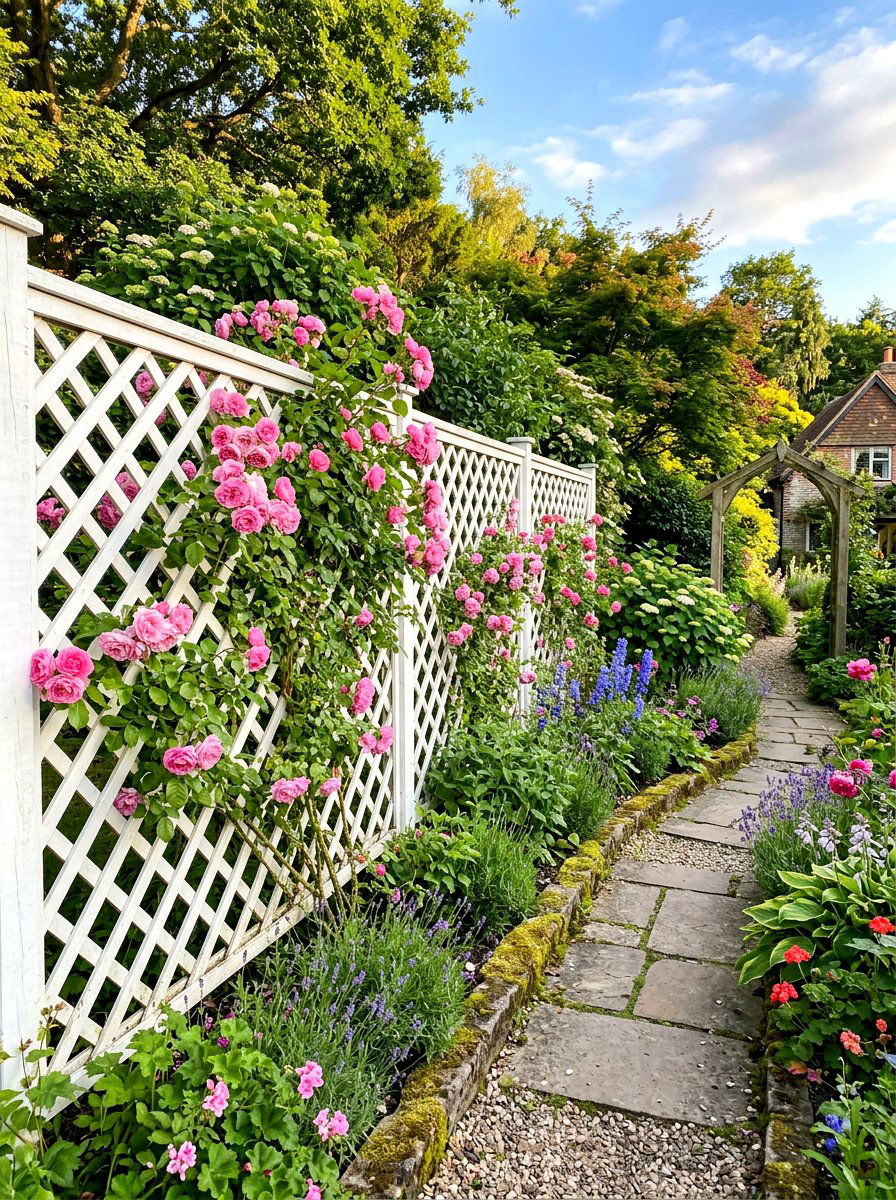 Lattice Privacy Fence - 30 trash enclosure privacy ideas