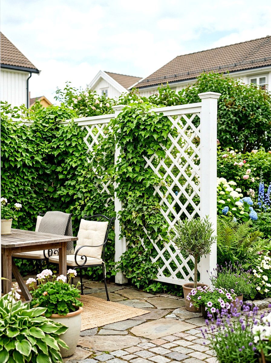 Lattice Privacy Screen - 30 simple landscaping ideas