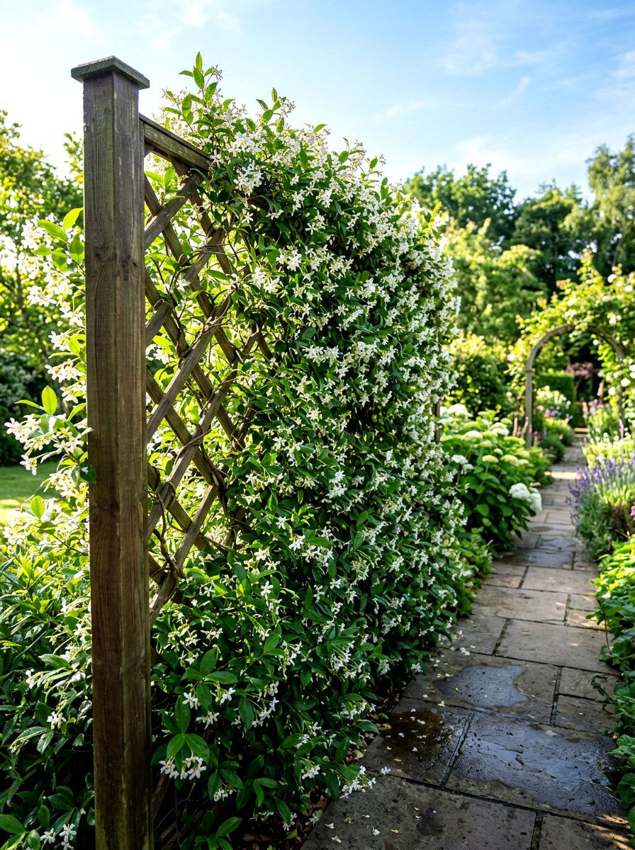 Lattice Screen With Jasmine - 30 vertical garden privacy wall ideas