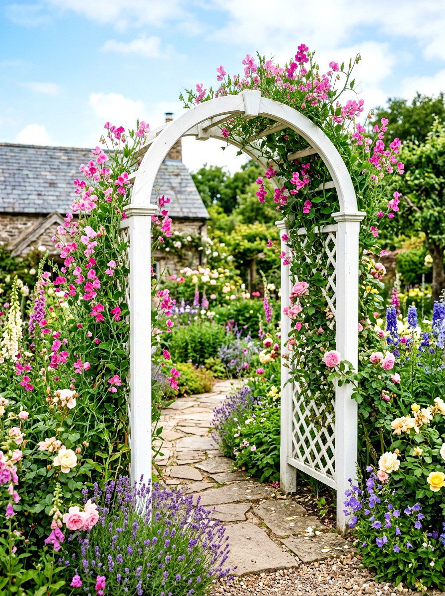 Lattice Side Arbor - 30 backyard arbor ideas