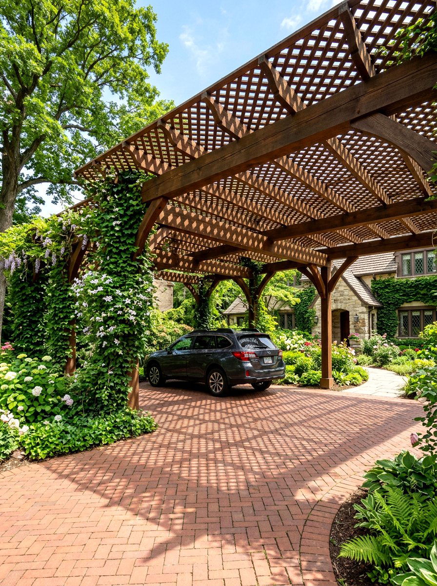Lattice Top Pergola Carport - 30 pergola carport ideas