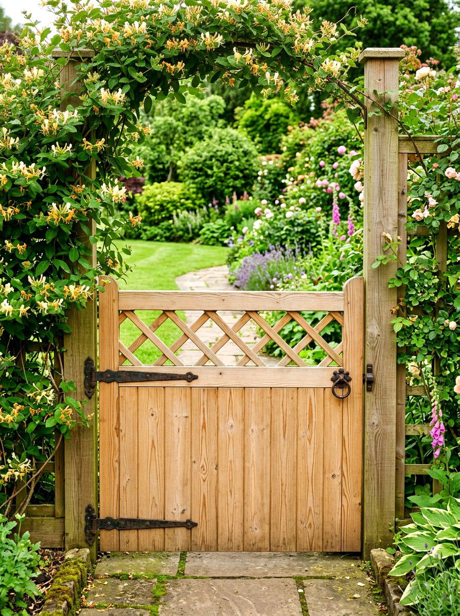 Lattice Top Wood Gate - 30 fence gate ideas