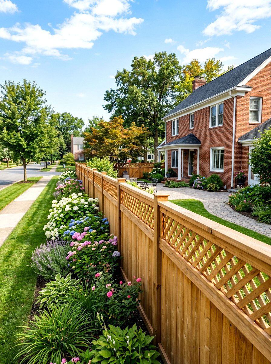 Lattice Top Wood Privacy Fence - 30 lattice fence ideas