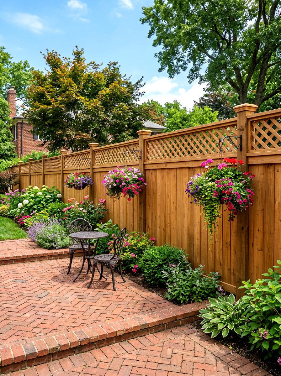 Lattice Top Wood - 30 decorative fence ideas