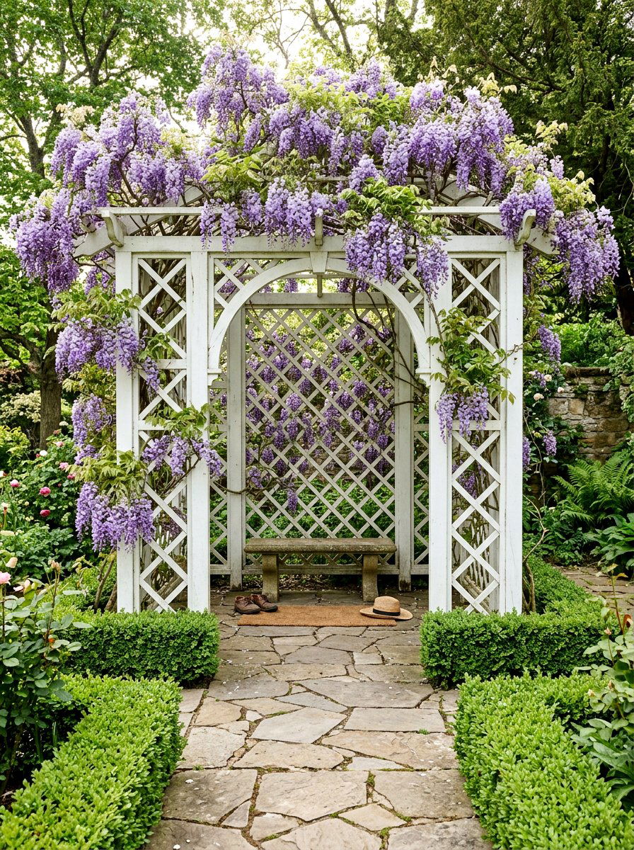 Lattice Trellis Structure - 30 outdoor changing room ideas