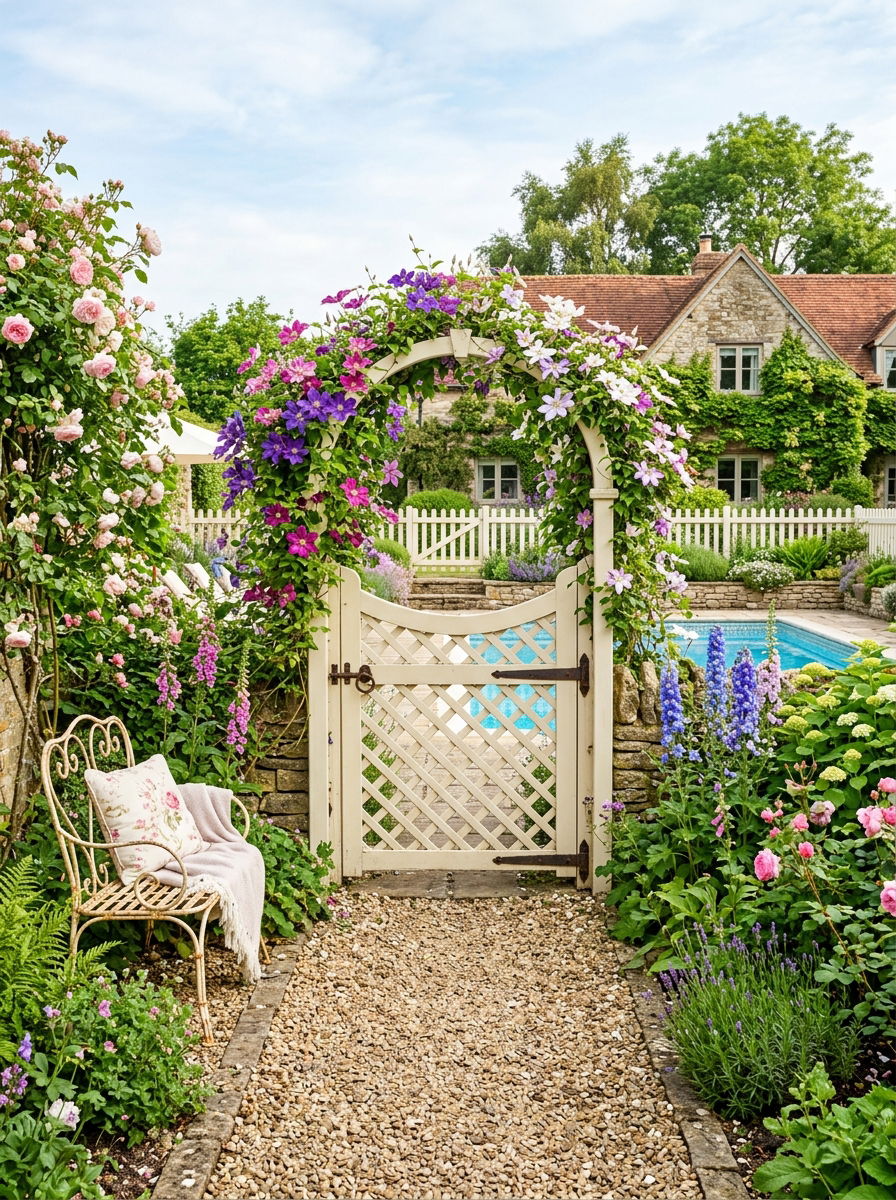 Lattice Wood Pool Gate - 30 pool gate ideas