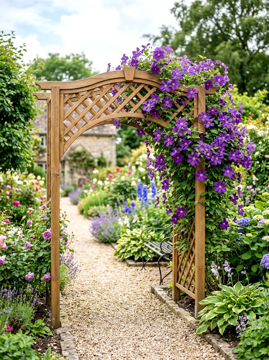 Lattice Wood Trellis - 30 garden fence ideas