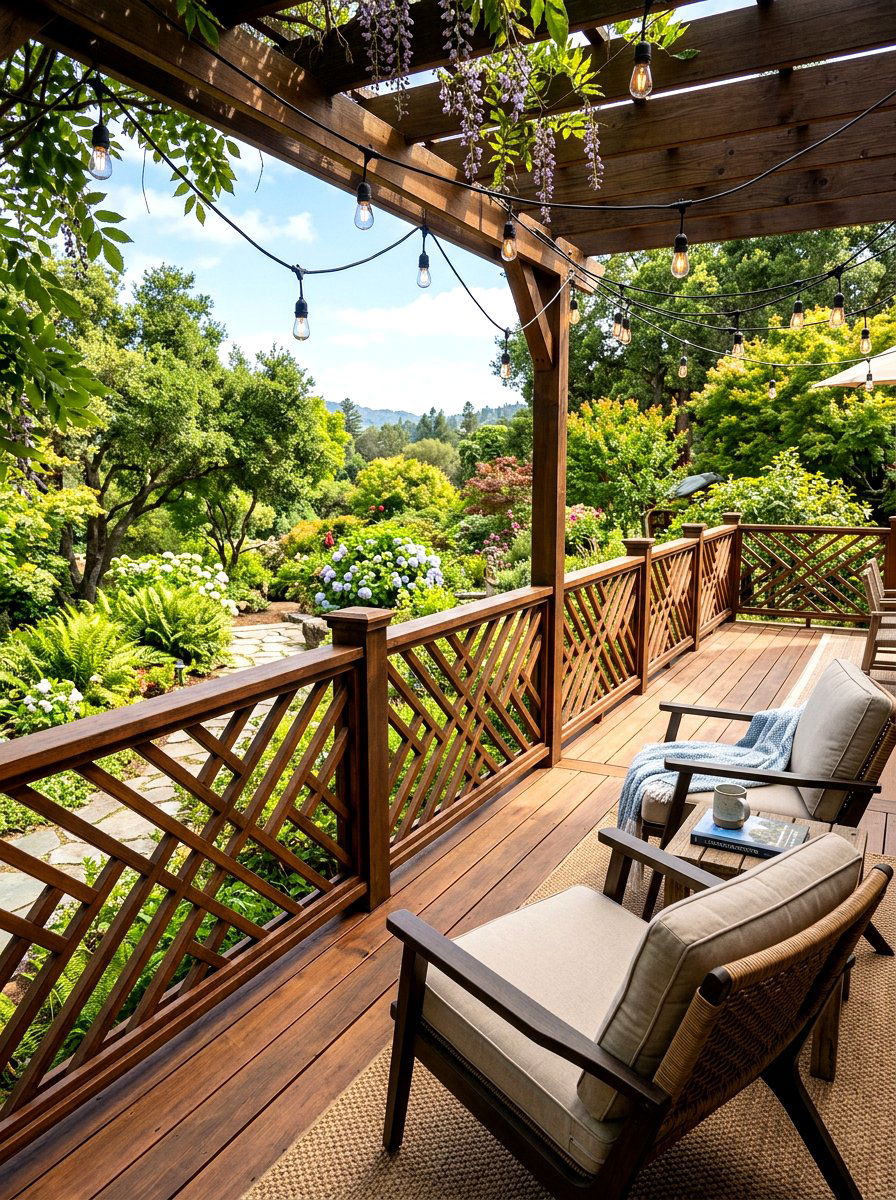 Lattice deck railing - 30 lattice screen patio ideas