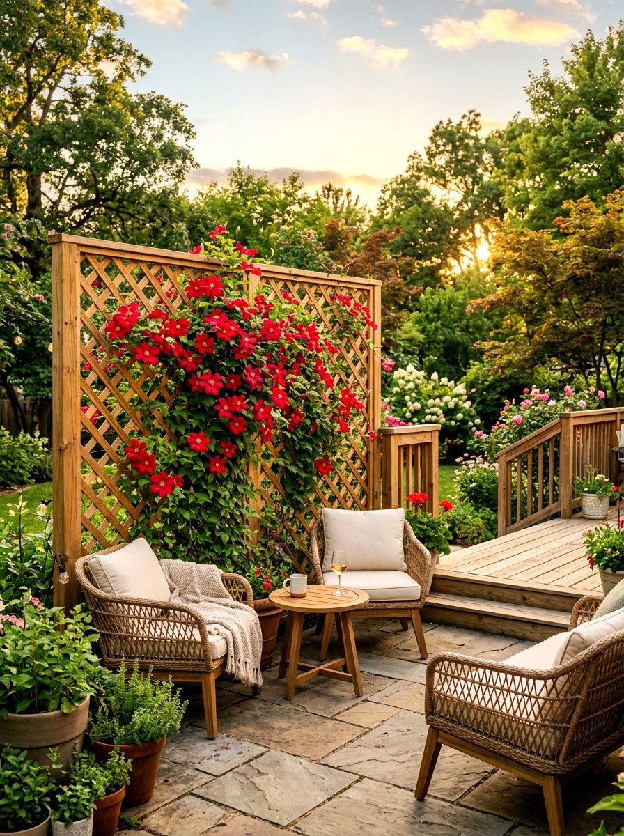 Lattice fence panel - 30 clematis trellis ideas