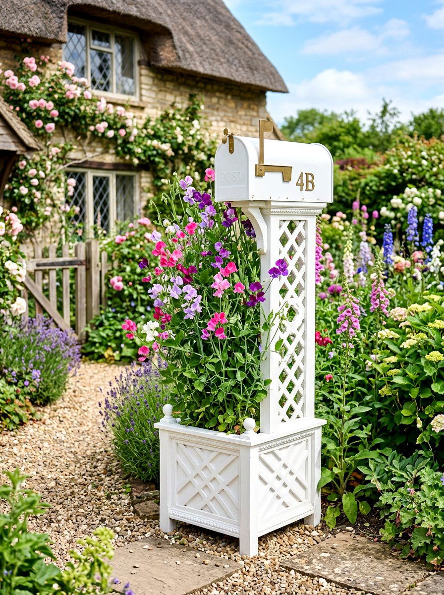 Lattice mailbox planter box - 30 mailbox planter box ideas