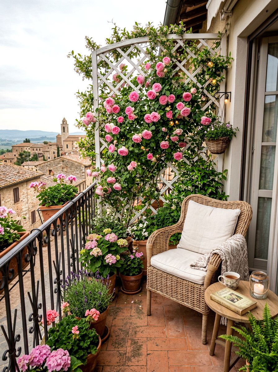 Lattice privacy panel - 30 apartment patio privacy ideas