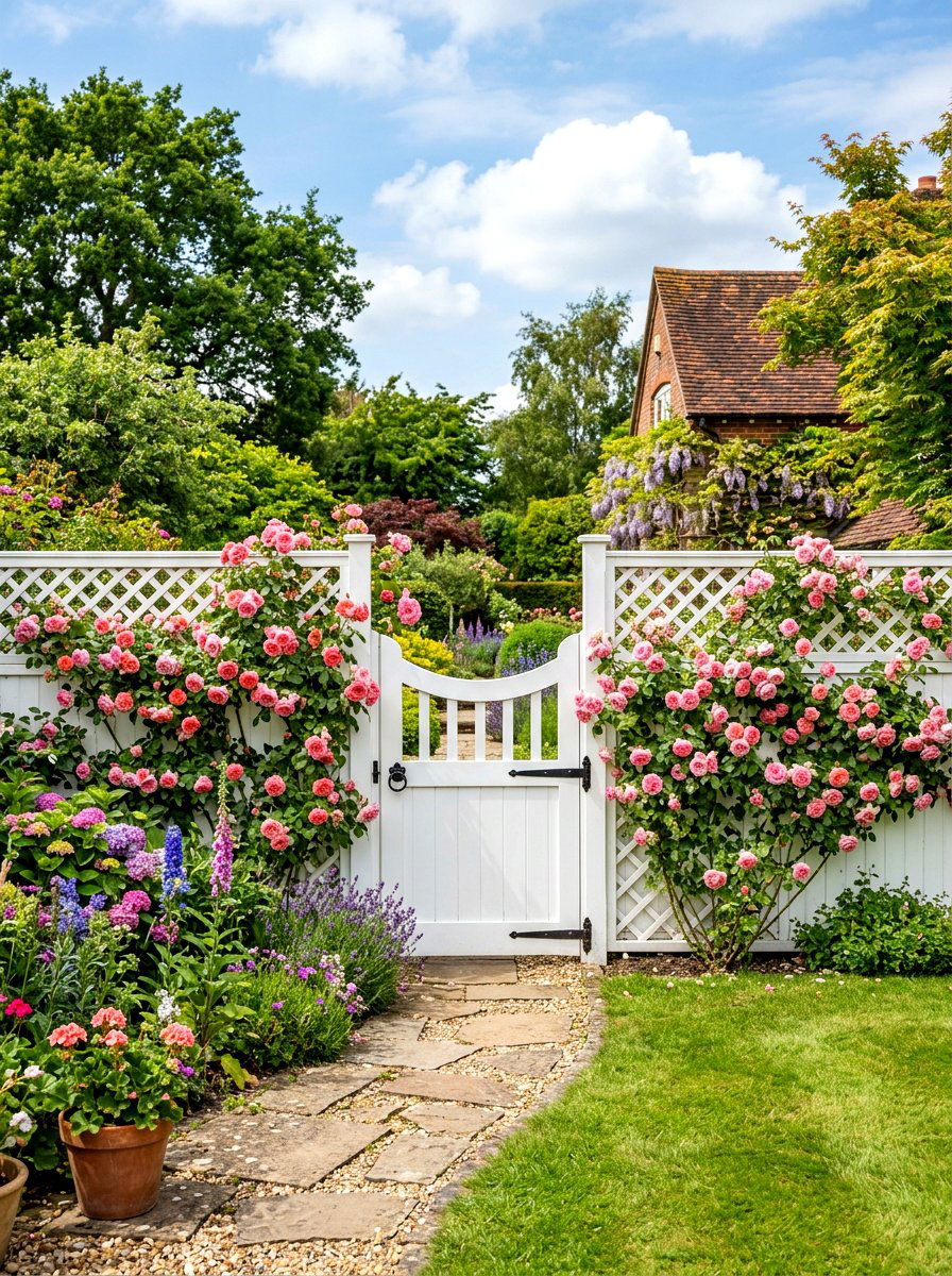 Lattice top fence - 30 vinyl fence ideas