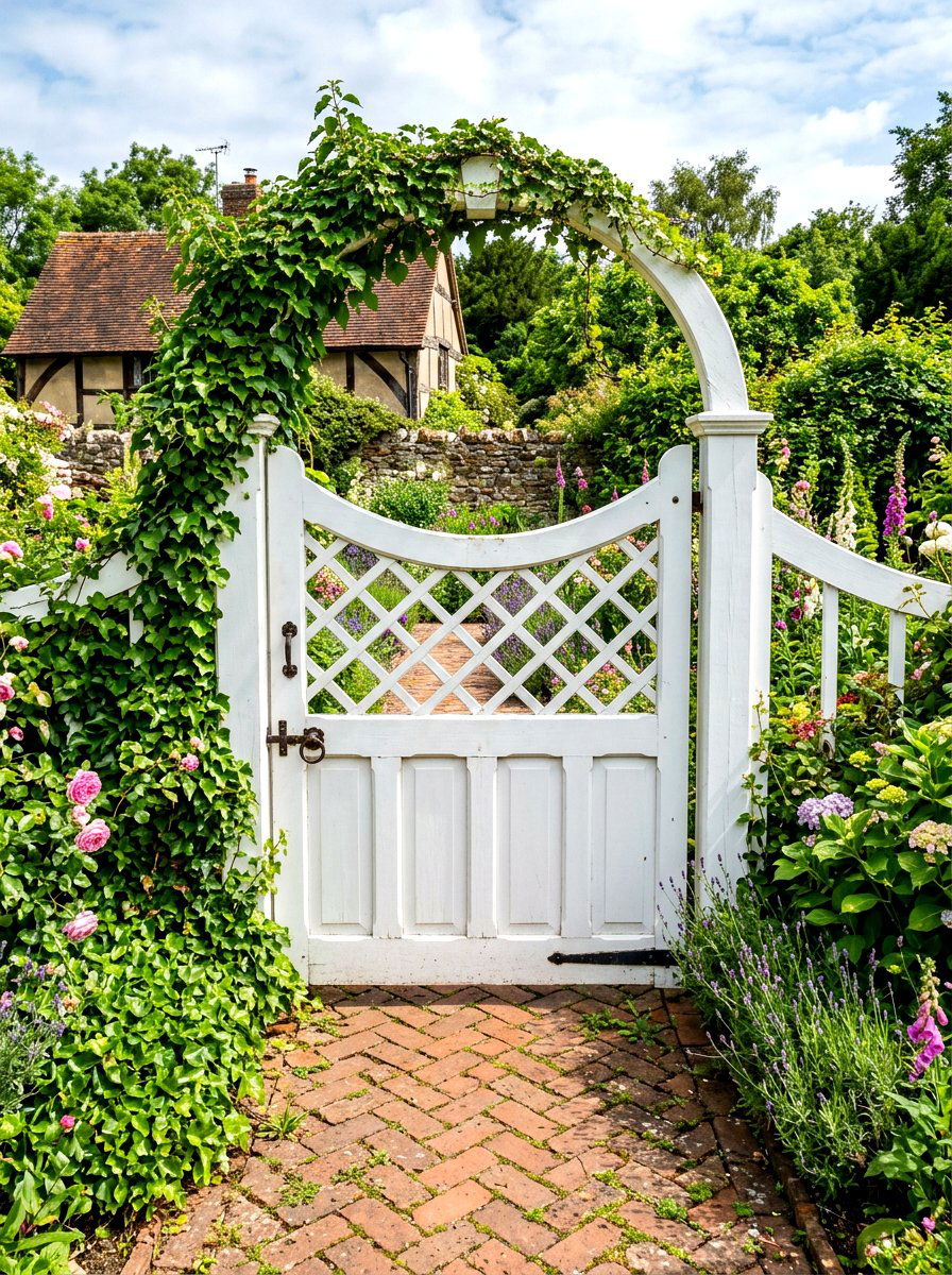 Lattice top garden gate - 30 cottage gate curb appeal ideas