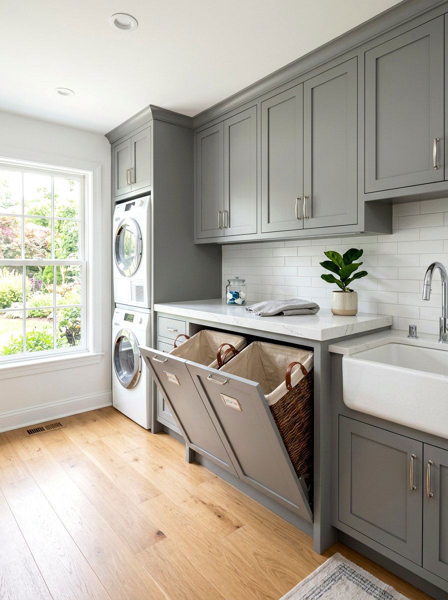 Laundry Basket Cabinet - 30 laundry room organization ideas
