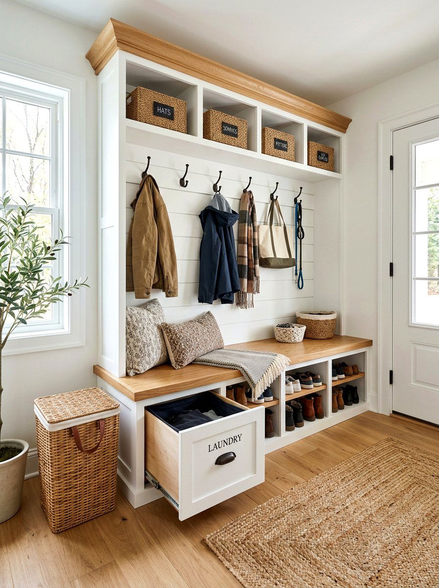 Laundry Hamper Under Bench - 30 hidden hamper ideas