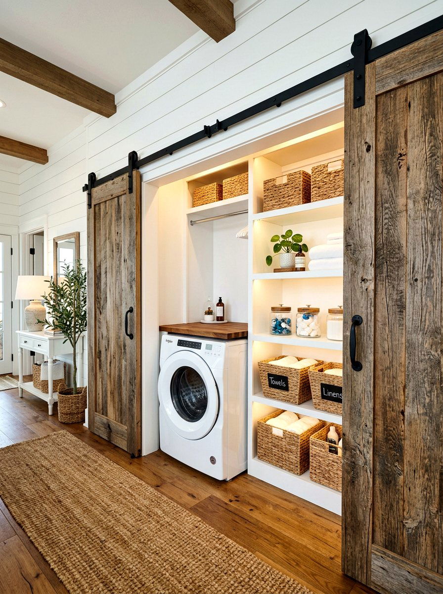 Laundry Nook With Barn Doors - 30 laundry nook ideas