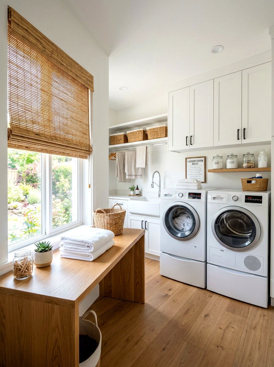 Laundry Room Bamboo Window Shade - 30 bamboo shade ideas