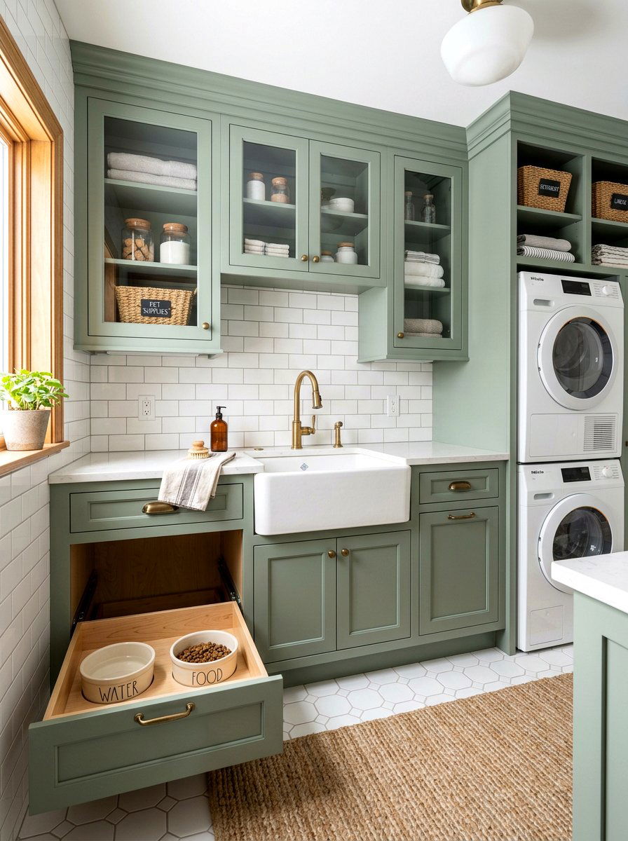 Laundry Room Cabinet Dog Bowl - 30 dog bowl drawer ideas