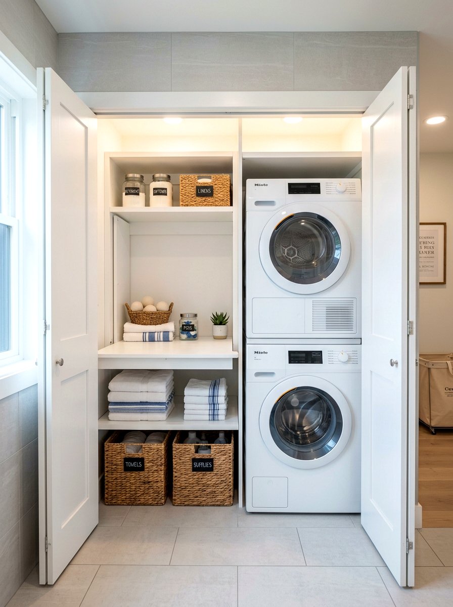Laundry Room Closet Folding Shelf - 30 folding station laundry ideas
