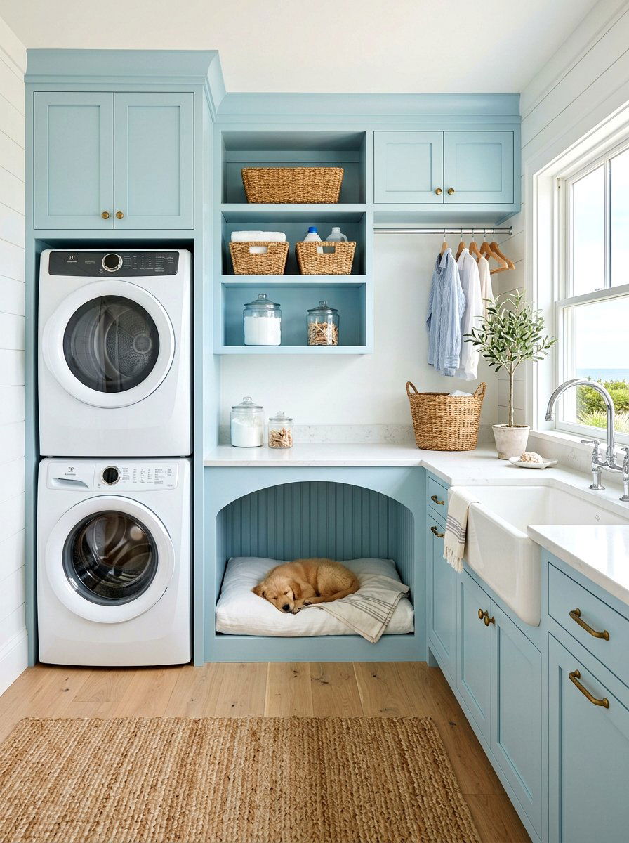 Laundry Room Dog Nook - 30 built in dog nook ideas