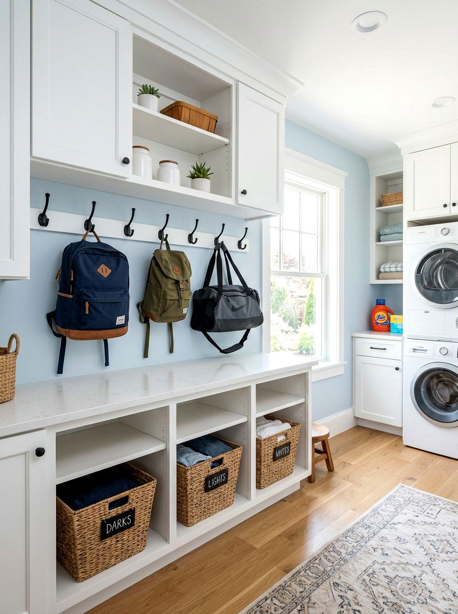 Laundry Room Drop Zone - 30 backpack drop zone ideas