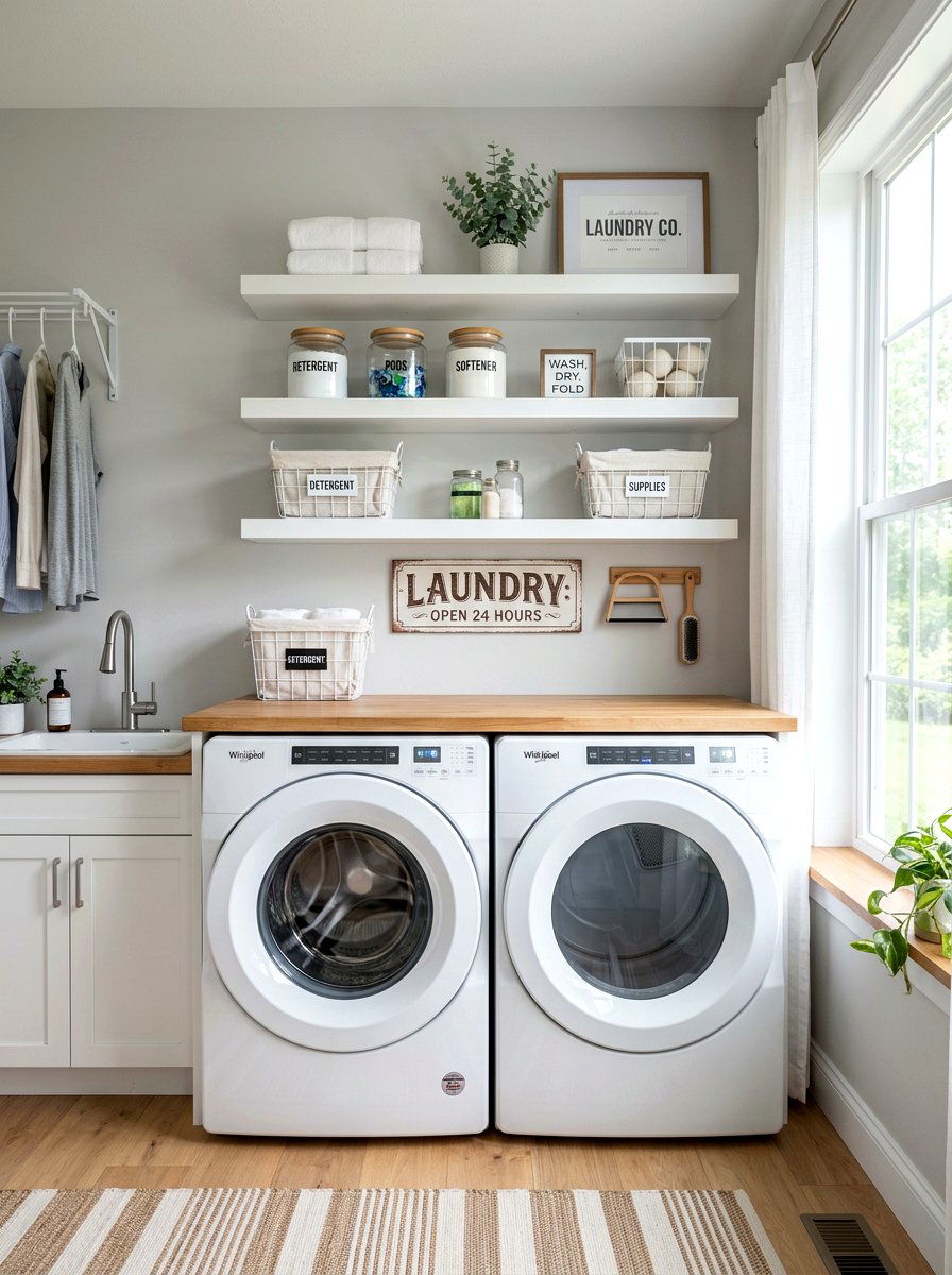 Laundry Room Floating Shelves - 30 floating shelf ideas