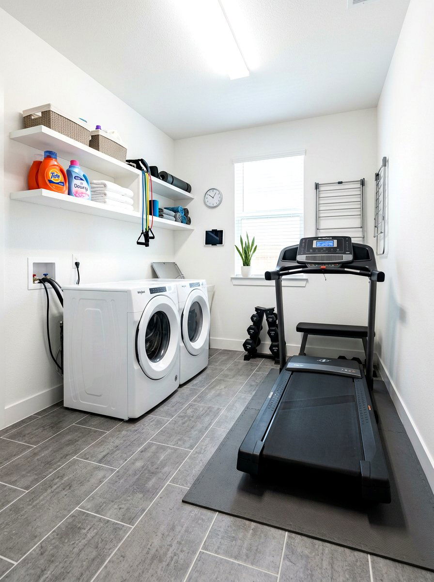 Laundry Room Gym - 30 treadmill room ideas