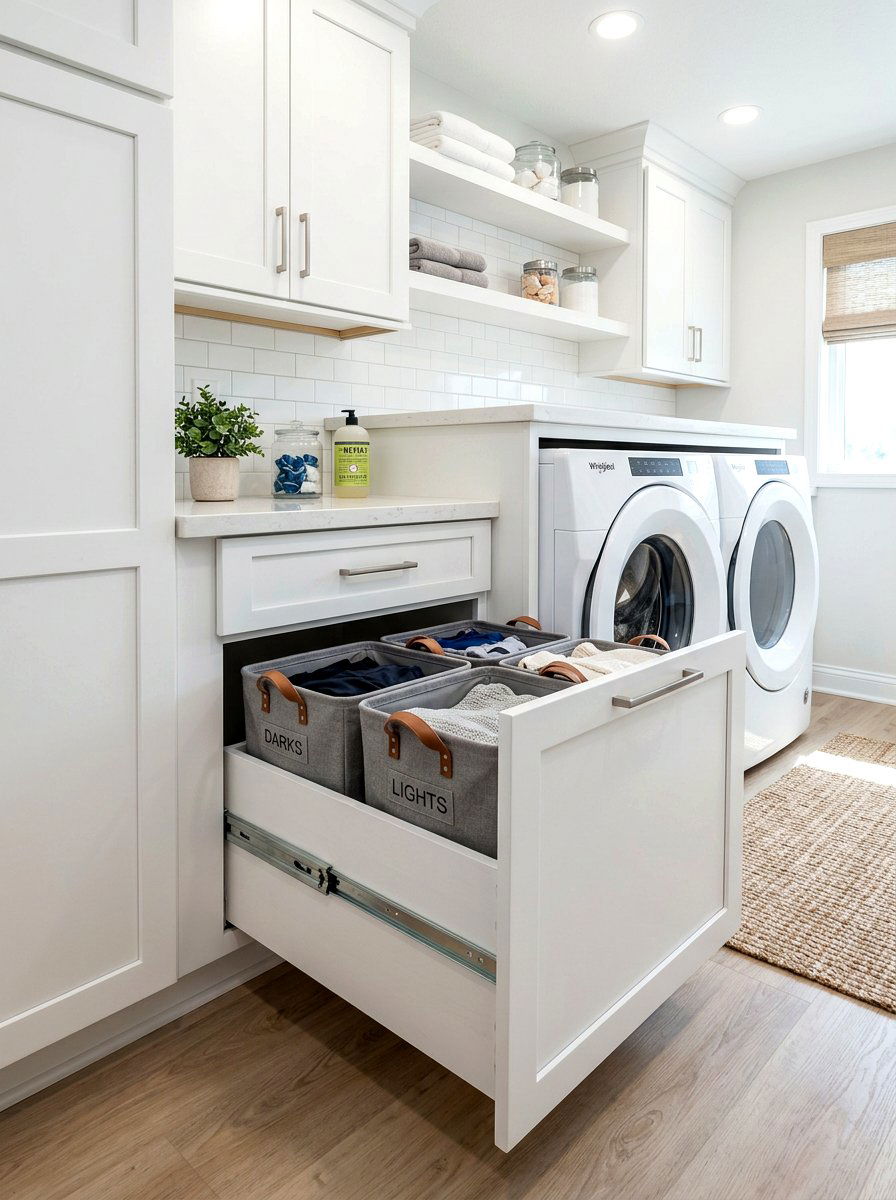 Laundry Room Hamper Drawer - 30 deep drawer storage ideas