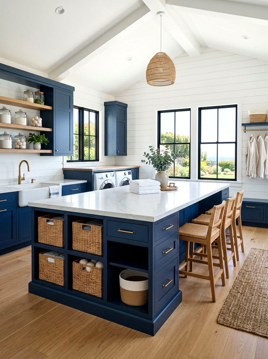 Laundry Room Island With Storage - 30 folding station laundry ideas