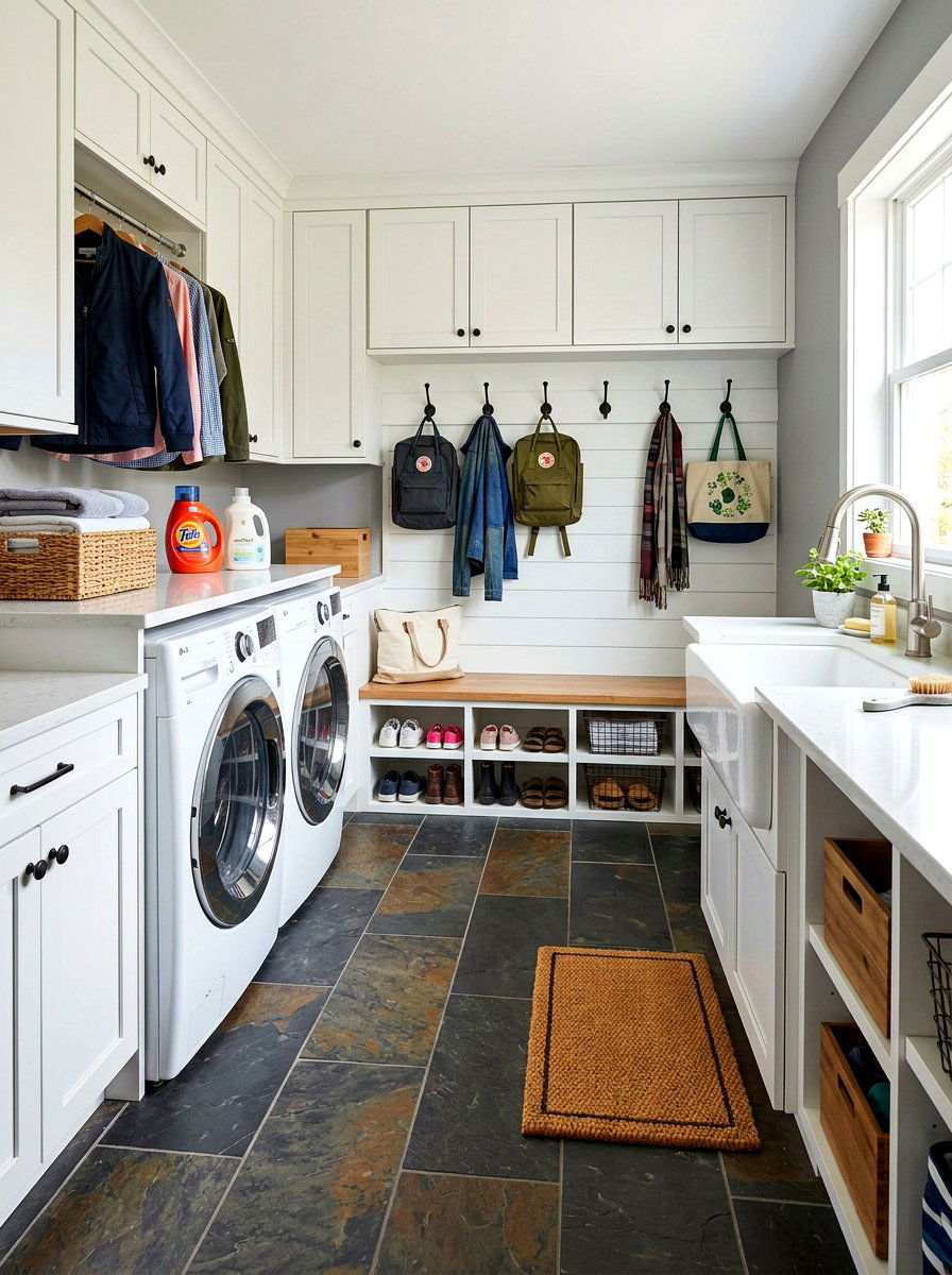 Laundry Room Mudroom Combo - 30 side by side laundry ideas