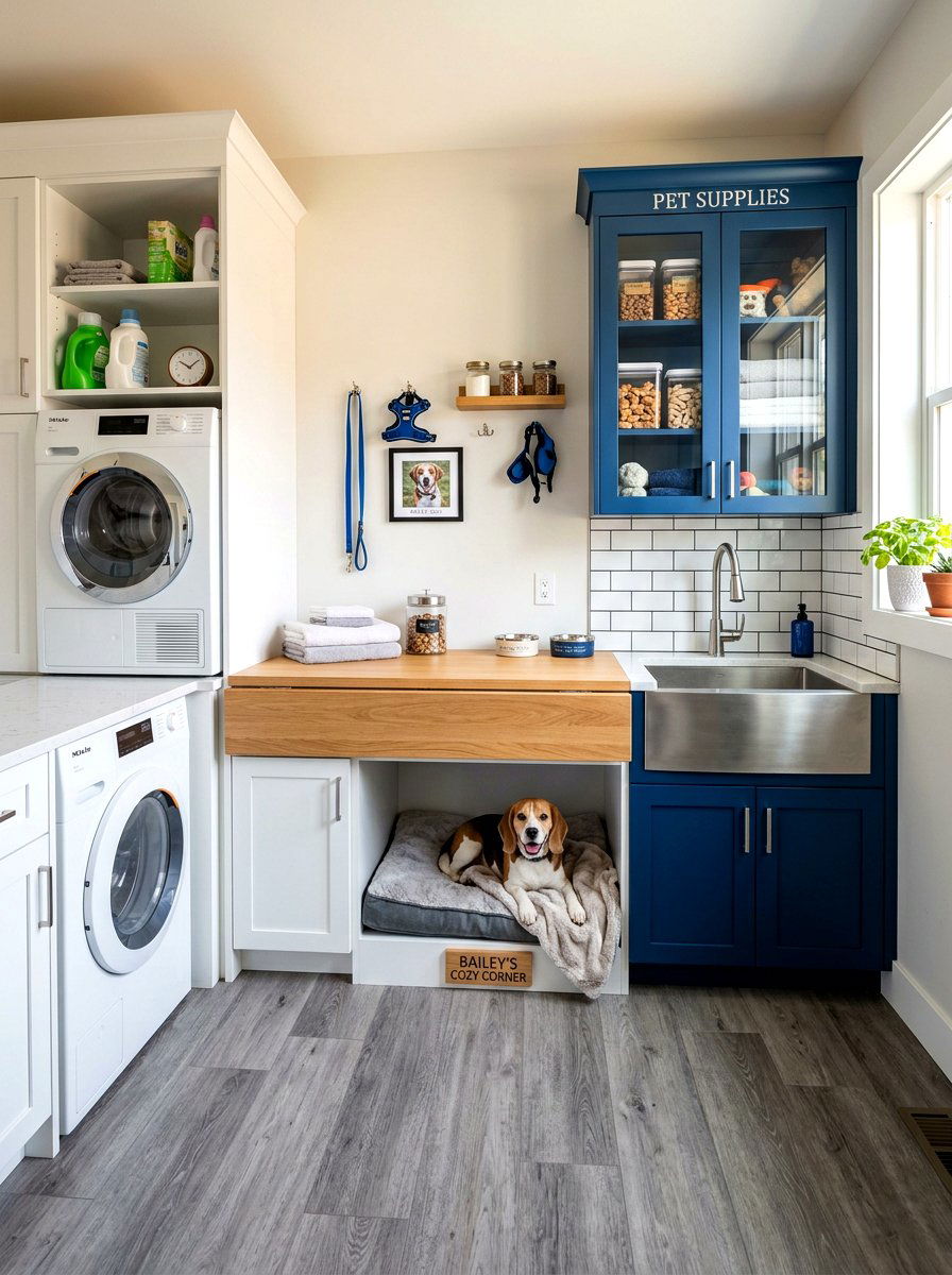 Laundry Room Pet Center - 30 dog room storage ideas