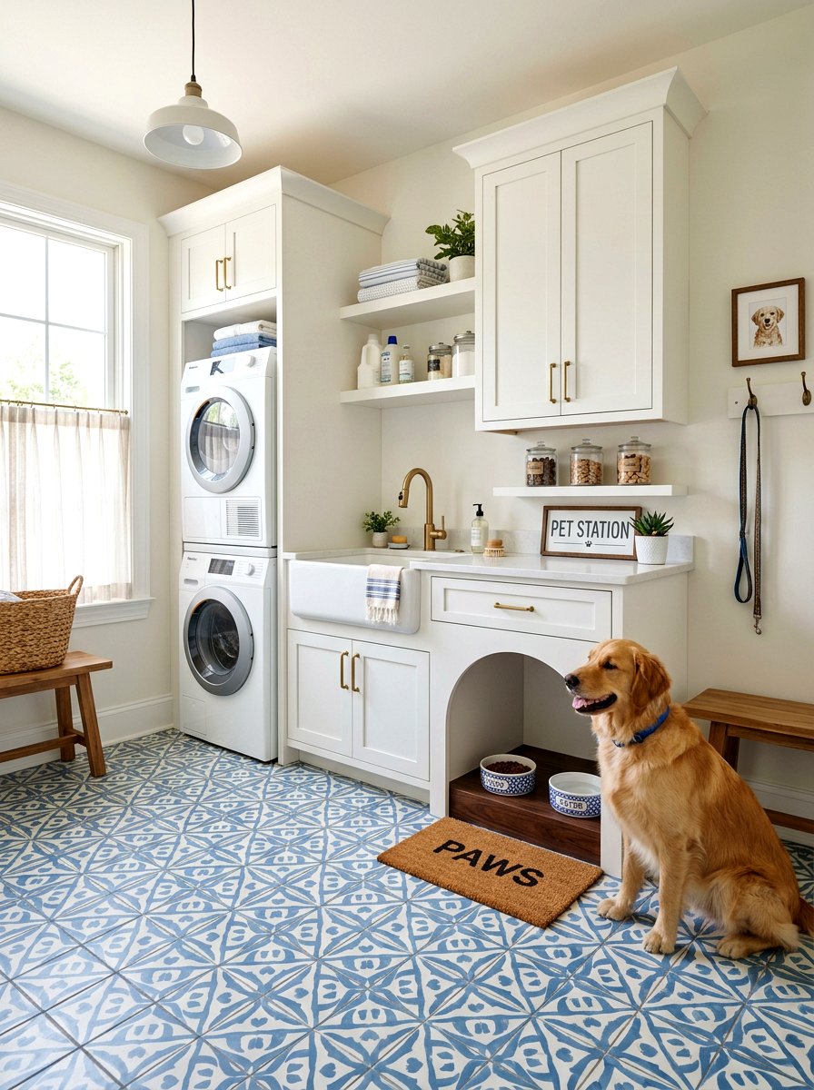 Laundry Room Pet Feeding Area - 30 mudroom pet feeding ideas