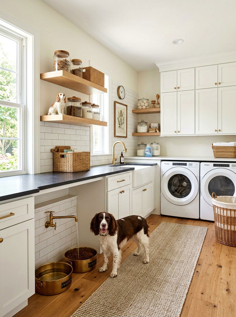Laundry Room Pet Feeding Area - 30 pet feeding station ideas