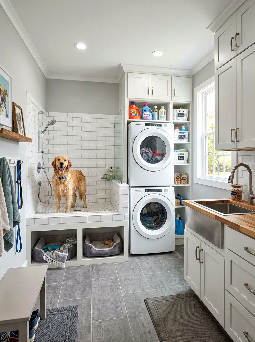 Laundry Room Pet Station - 30 viral pet room ideas
