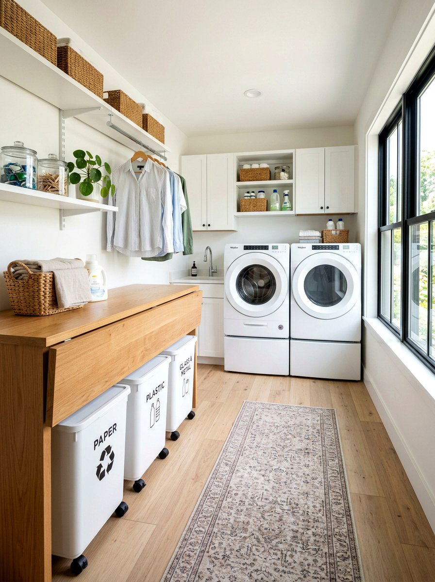 Laundry Room Recycling Bins - 30 recycling station ideas