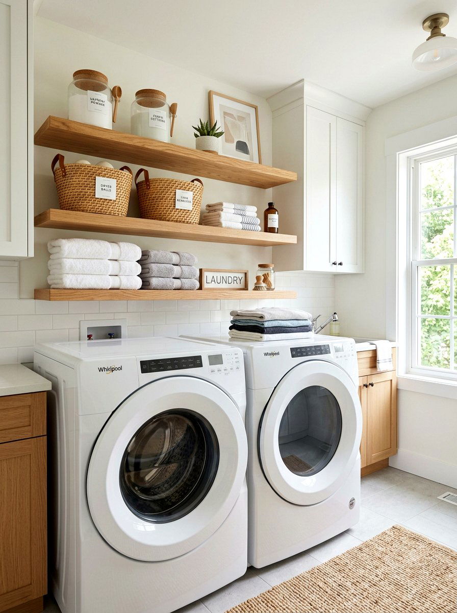 Laundry Room Shelving - 30 open shelving decor ideas